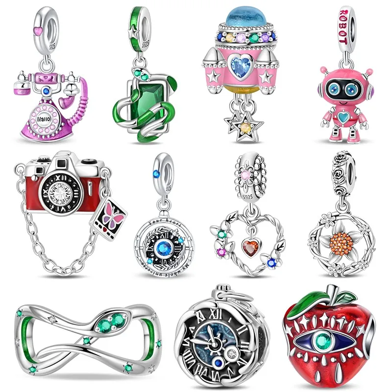 Fit Charms For Pandora Original Bracelets Green Spirit Snake Graduation Bear 100% 925 Silver Jewelry Making For Women Gift