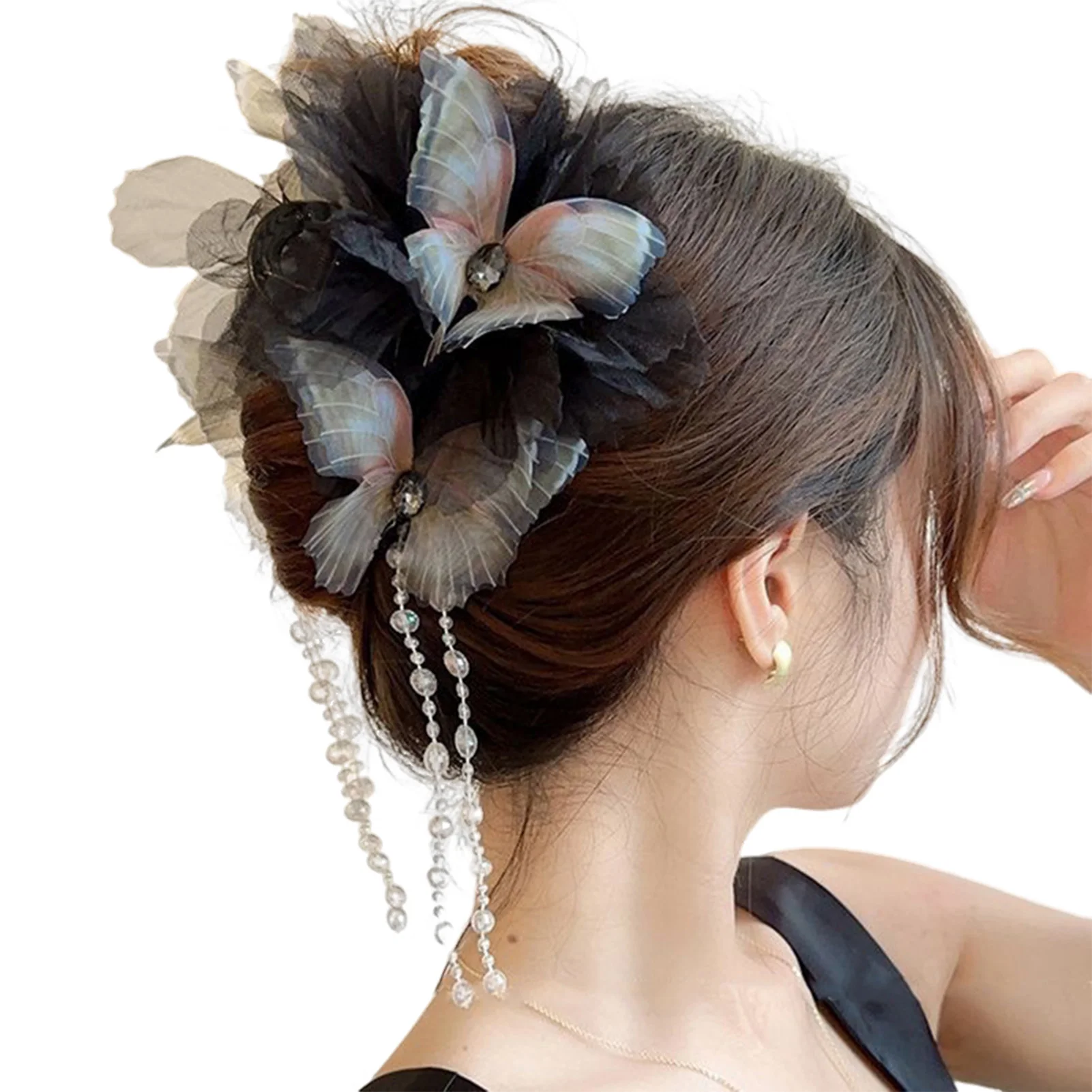 Haarschmuck für Frauen im chinesischen antiken Stil: Schmetterlings-Haarspange mit Quasten für Hanfu und Cheongsam – Haarstyling-Accessoires – Detail 8
