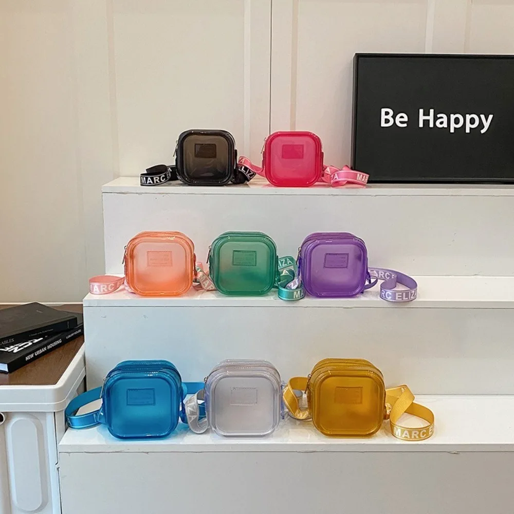 

Новая сумка-мессенджер из ПВХ, прозрачная однотонная желейная сумка на плечо, водонепроницаемая сумка для хранения ключей с помадой для девочек