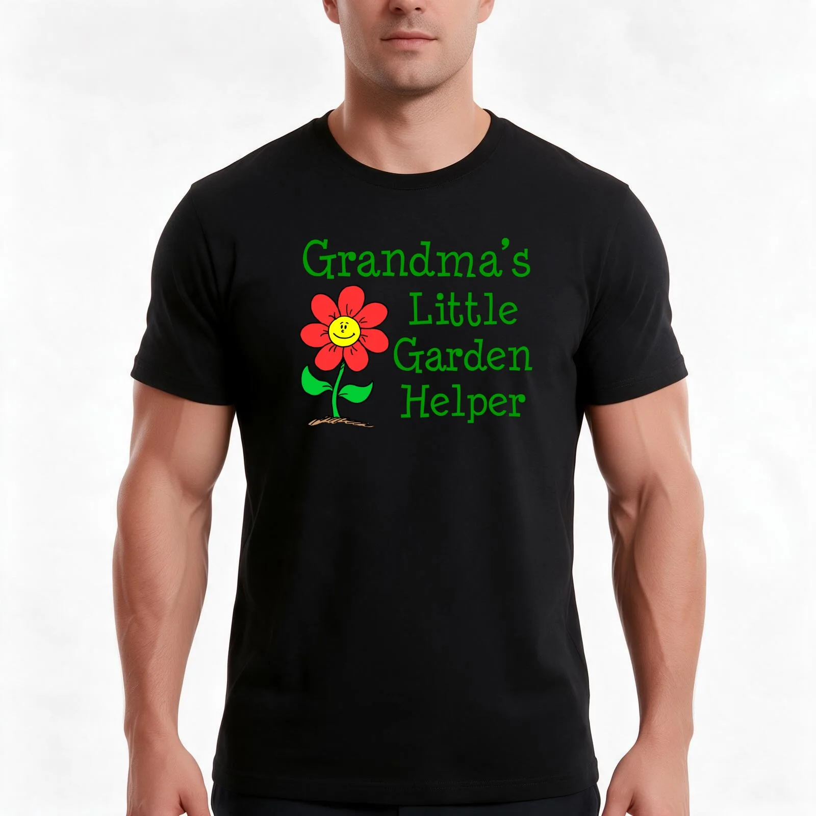 Grandma's Little Garden Helper Baby Grandchild Outfit T-Shirt, Summer Casual Cotton Tee, Oversized Streetwear Tops, 100% Cotton