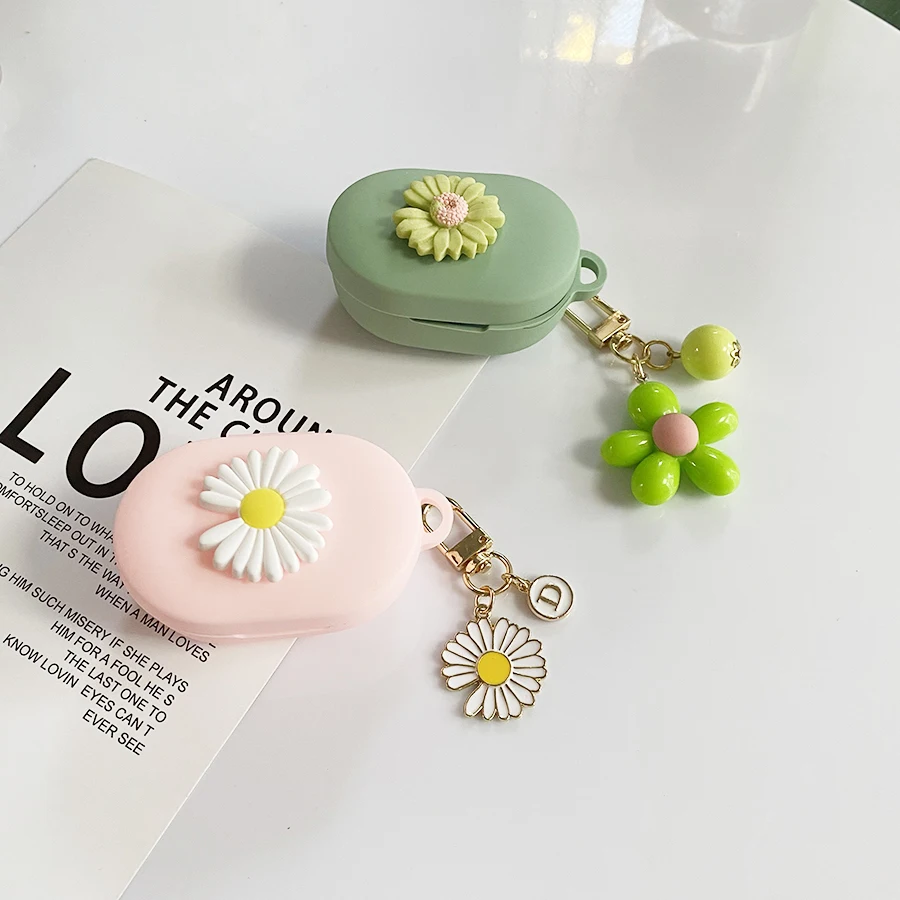 Fashion Daisy Flower Case for xiaomi Air3 SE case Cute Silicone Earphone Cover with Keychain Accessory Box for xiaomi Air3SE