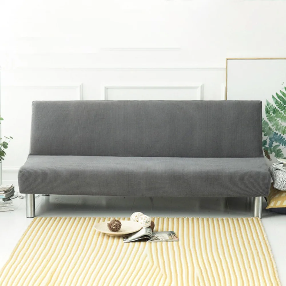 Simple Elastic Armless Sofa Slipcover Removable Dust-proof Futon Sofa Cover Non-slip Thickened Bench Cover All Season