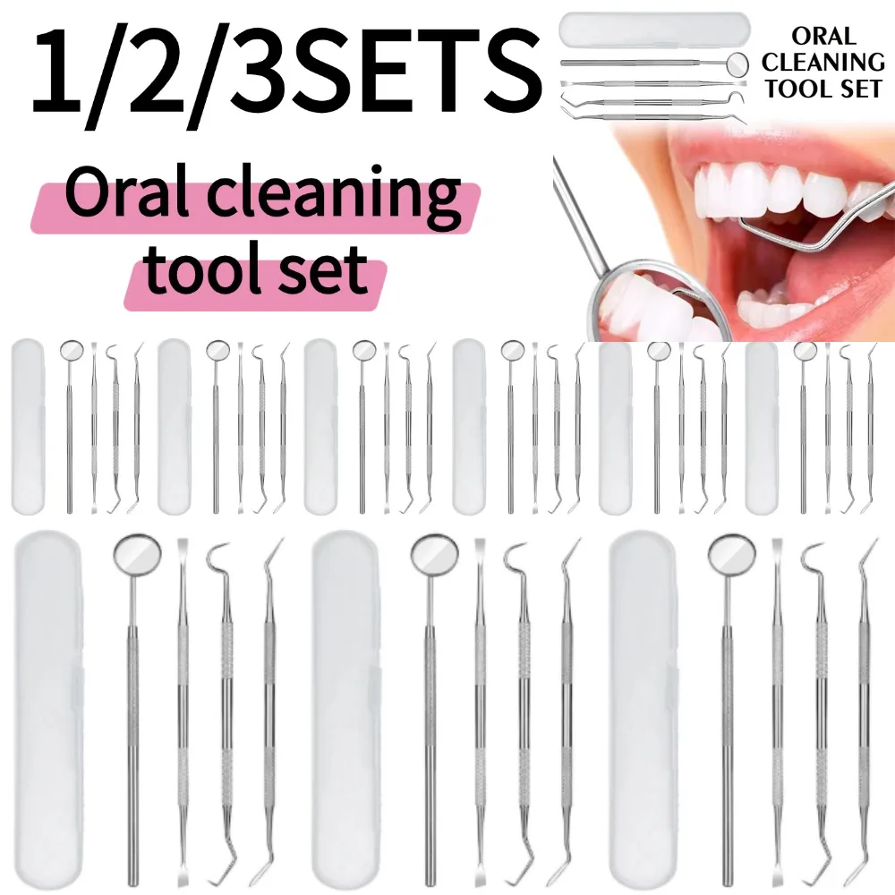 

Набор из 1/2/3 комплектов: Профессиональный стоматологический набор из 4 предметов из нержавеющей стали для ухода за полостью рта, инструменты для удаления зубного налета и камня