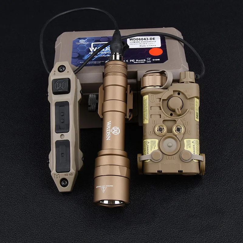 WADSN NGAL Red Green Blue IR Laser Sight Tactical M600U M300A Flashlight White Light Dual Function Pressure Switch Fit 20mm Rail