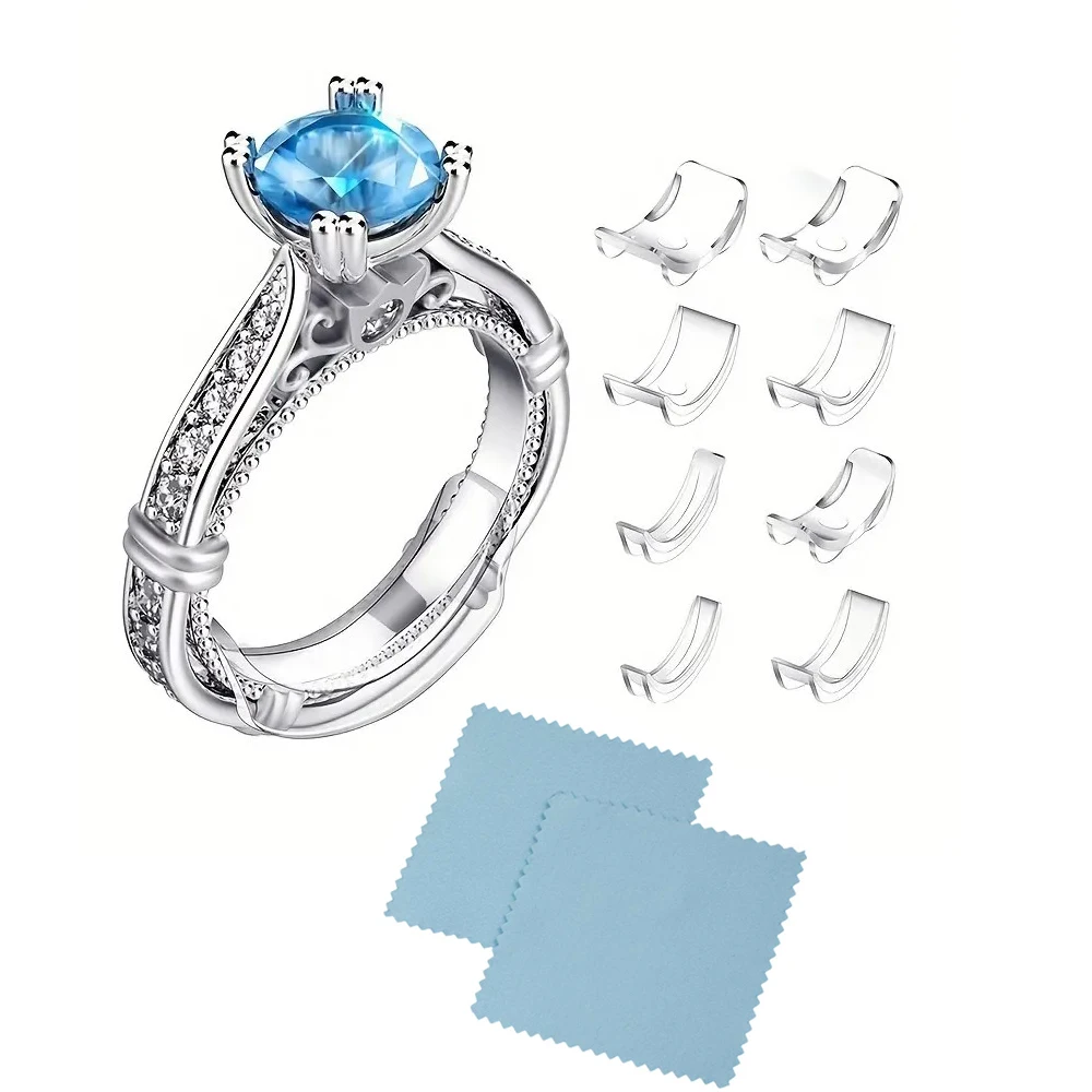 

10pcs Ring Size Adjuster For Loose Rings Size, Ring Adjuster Fit Any Rings Size, Assorted Sizes Of Ring Sizer