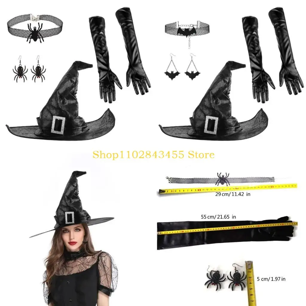 

49MC Женская шапка ведьмы, шляпа волшебника, карнавальная вечеринка, костюм ведьмы, поставка для Хэллоуина