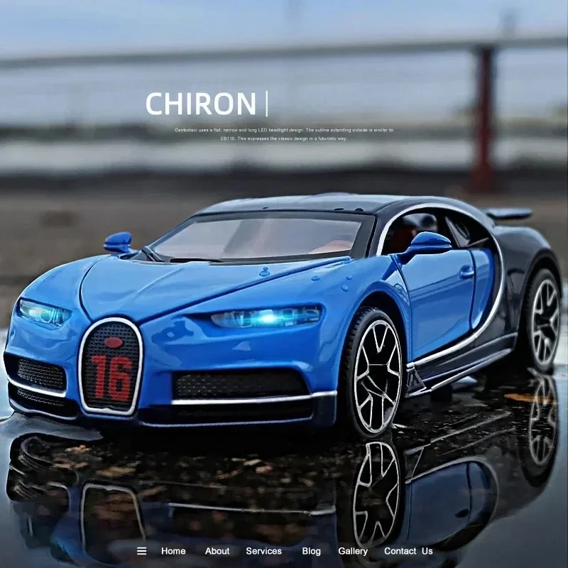 1:32 Chiron Legering Auto Diecasts & Toy Vehicles Auto Model Geluid en licht Trek Auto Speelgoed Voor Kinderen Geschenken