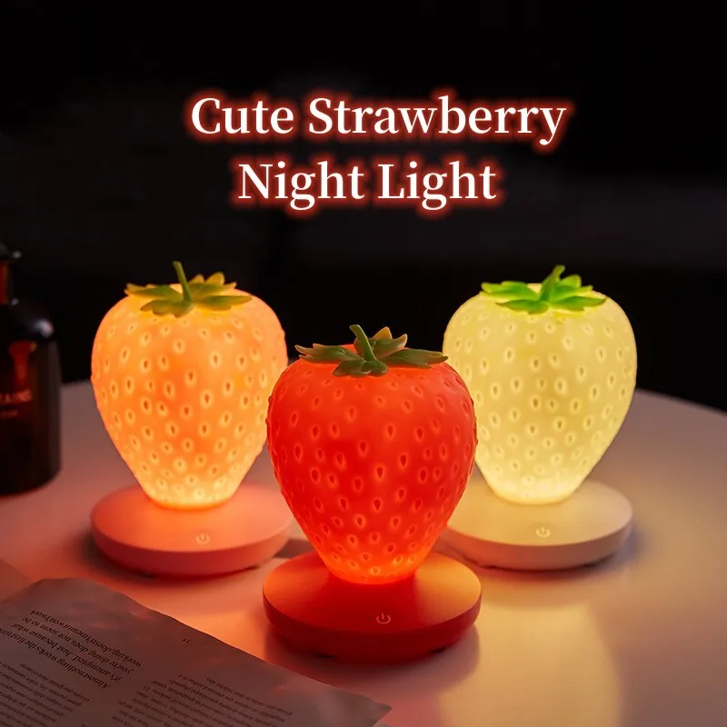 1Pc USB Strawberry- Soft With Design, Perfect For Bedroom And Desktop Decoration