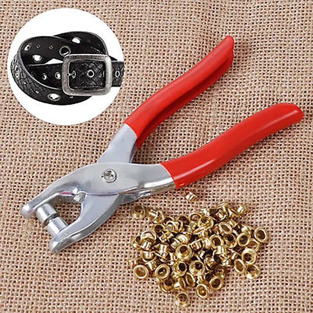 

1 Punch Pliers 100 Rivets Eyelets Tools DIY Eyelet Hole Puncher Leather Belt Hole Punch Plier Revolve Sewing Machine Setter Tool