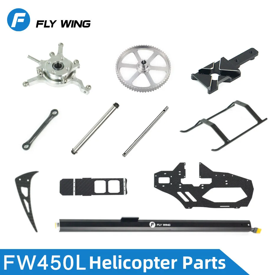 Fly Wing FW450 FW450L V2 RC Helicopter Spare Parts Belt Gear Linkage ESC Spindle Seat Swashplate Main Shaft Tail Propeller Pipe