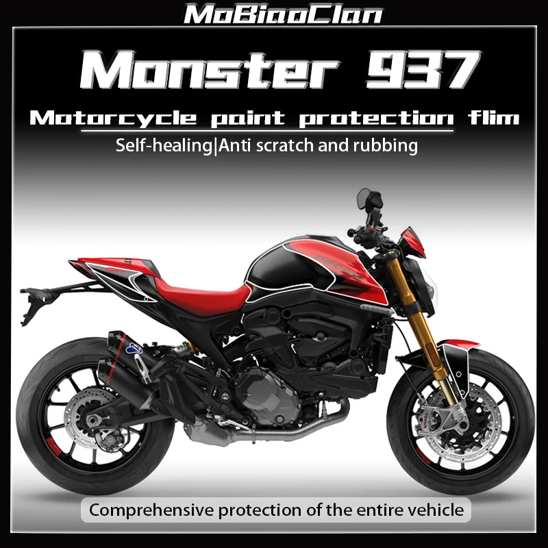 For Ducati Monster 937 monster937 MONSTER 937 Invisible Film Transparent Protective Film Fuel Tank Modification Accessories  ﻿