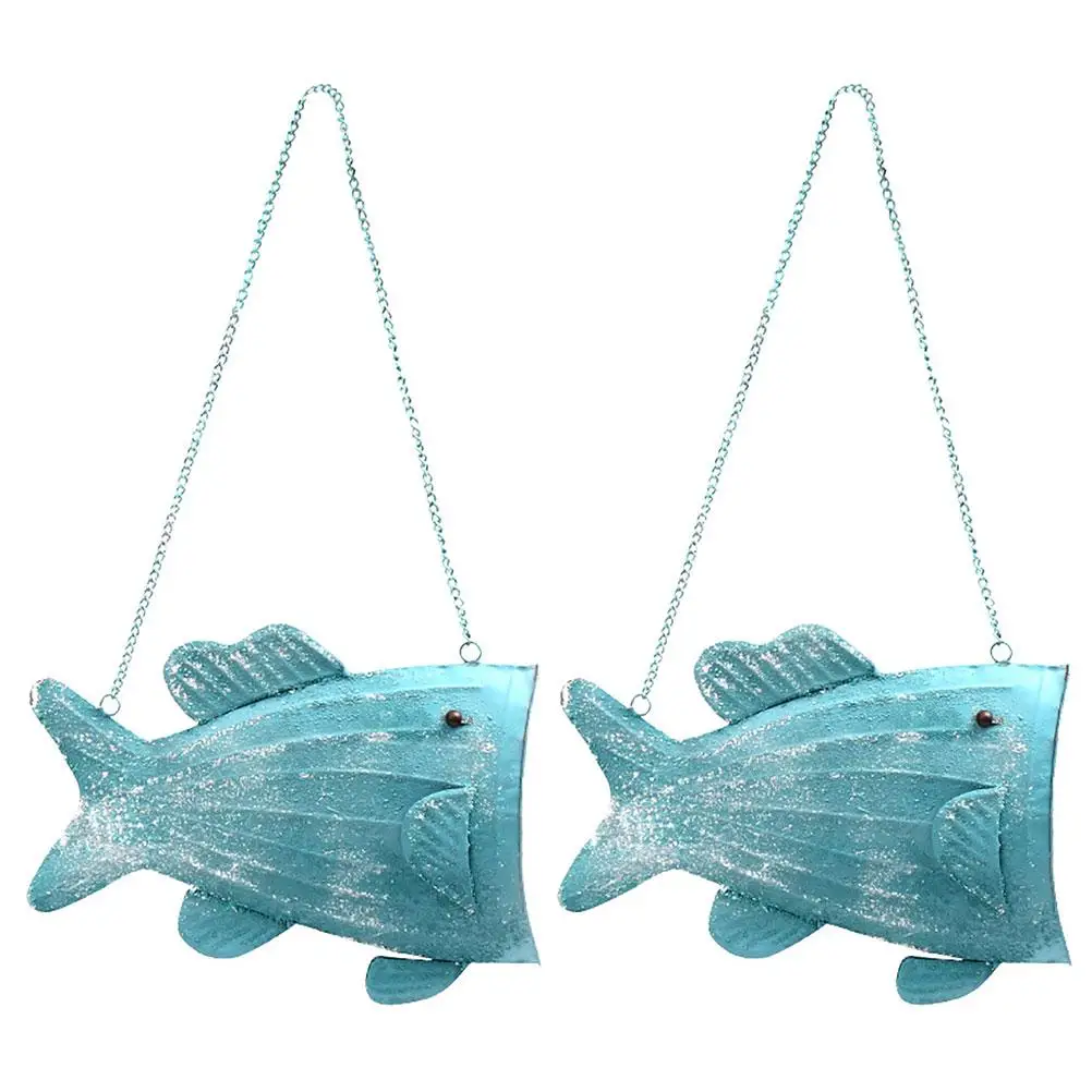 

2 Pcs Wall Hanging Flower Basket Iron Art Adornment Fish Shaped Flowerpot Rack Dried Flowers Plant Pot Home Decor Balcony Study