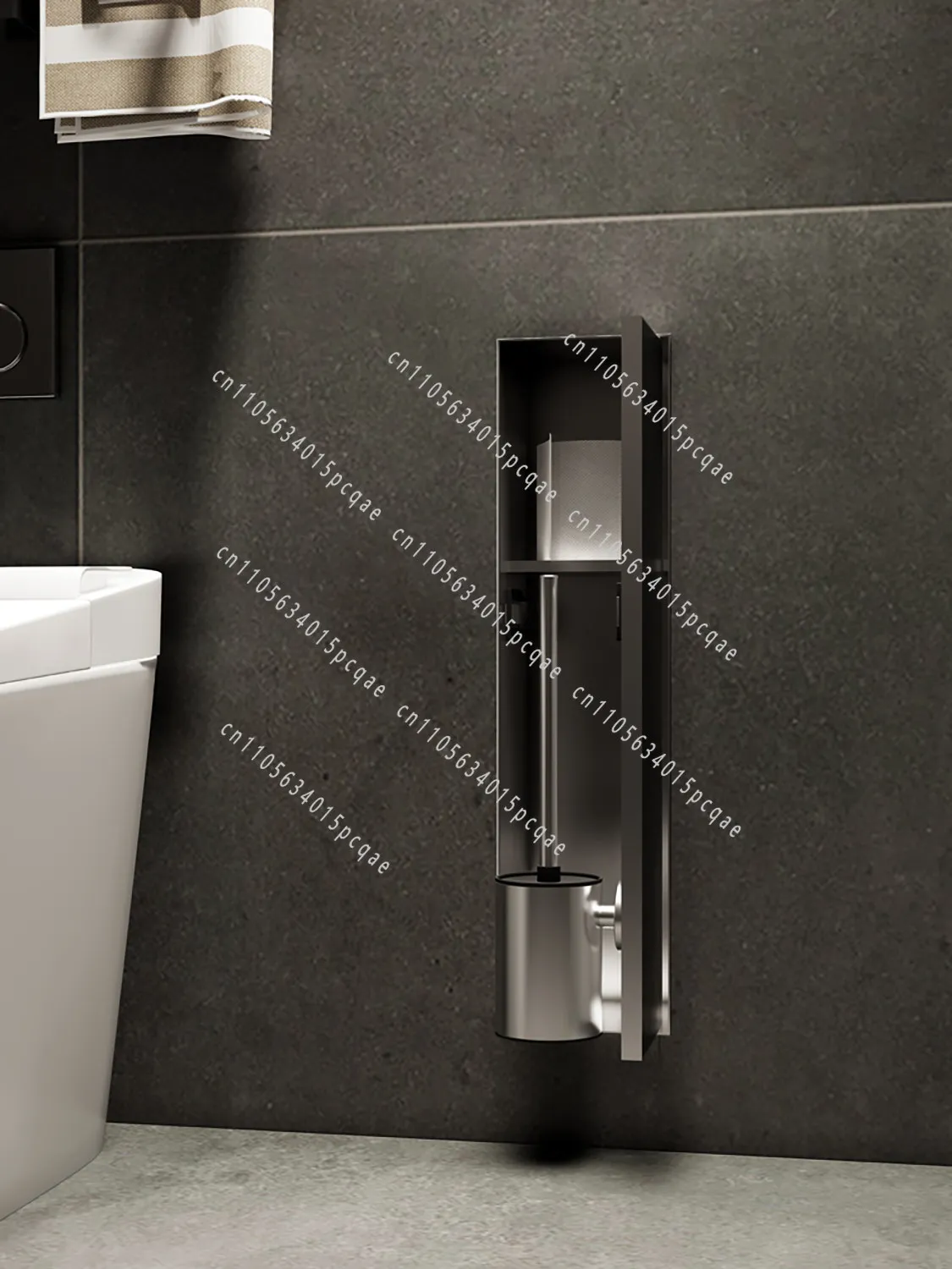 Embedded Toilet Brush Rack Stainless Steel Premium Tissue Storage Custom Spray Gun Wall Cabinet Wall Locker