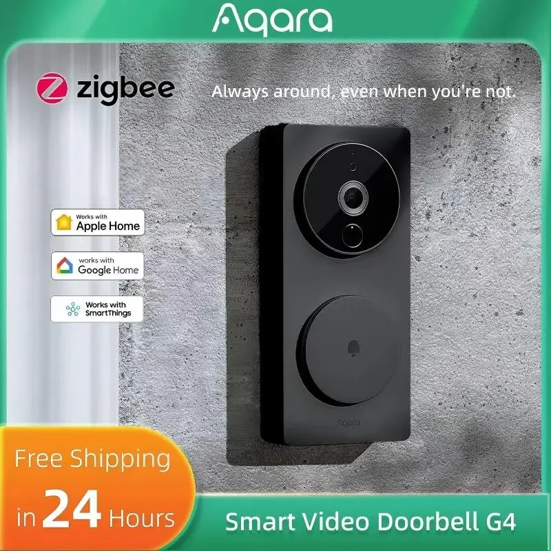 Aqara Smart Doorbell G4 Video Doorbell Electronic Cat's Eye 1080P HD Night Vision Wireless Remote Monitoring for HomeKit APP