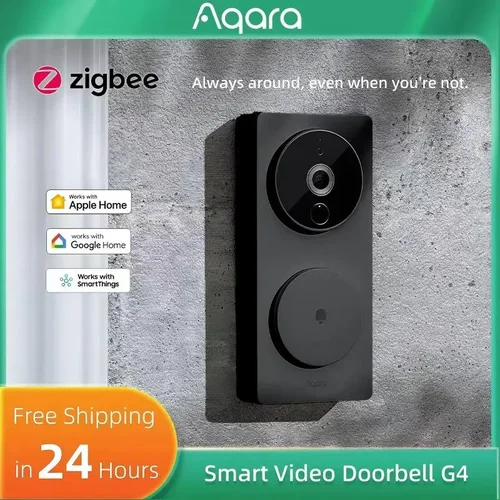 Imagen 1 del producto Aqara timbre inteligente G4 Video timbre electrónico ojo de gato 1080P HD visión nocturna monitoreo remoto inalámbrico para aplicación HomeKit
