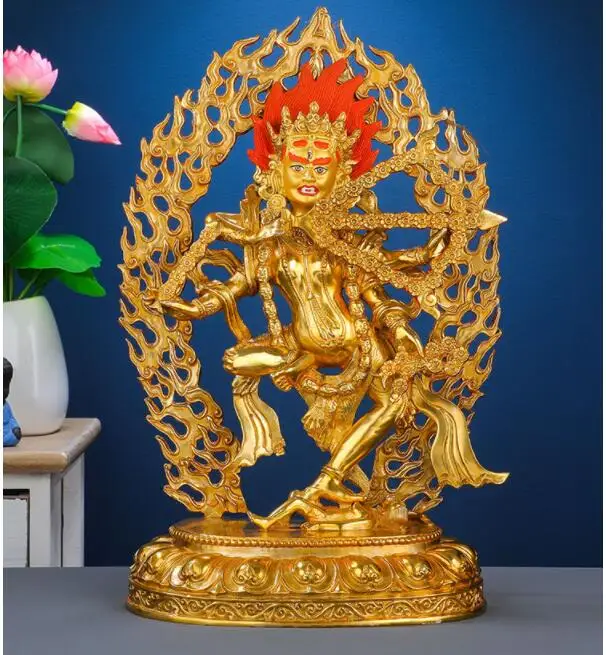 Asia Buddhism Good gold gilding Buddha brass statue HOME family effective protection Tibetan Kurukulla dakini ZUOMING Buddha