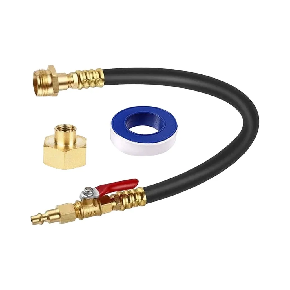 RV Winterizing Kit 16.9 Inch Brass Water Spray Adapter With Quick Connect Valve For RV Boat Trailer Antifreeze Tool