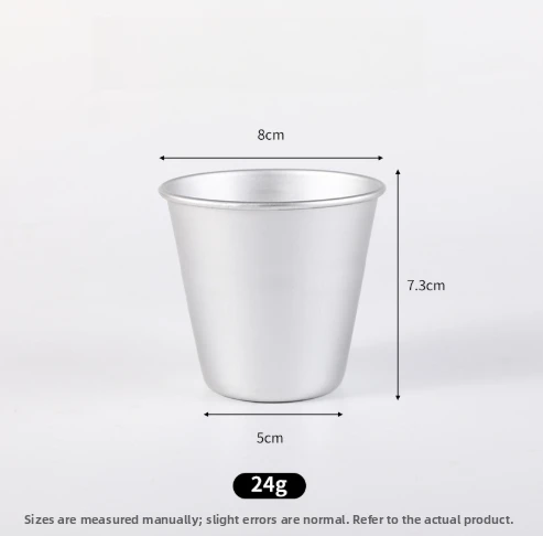 Pastry Baking Cup Made of Aluminum Alloy for Pudding Custard Jelly - 8x8x7.3cm Anodized Finish Rolled Edge Comfort