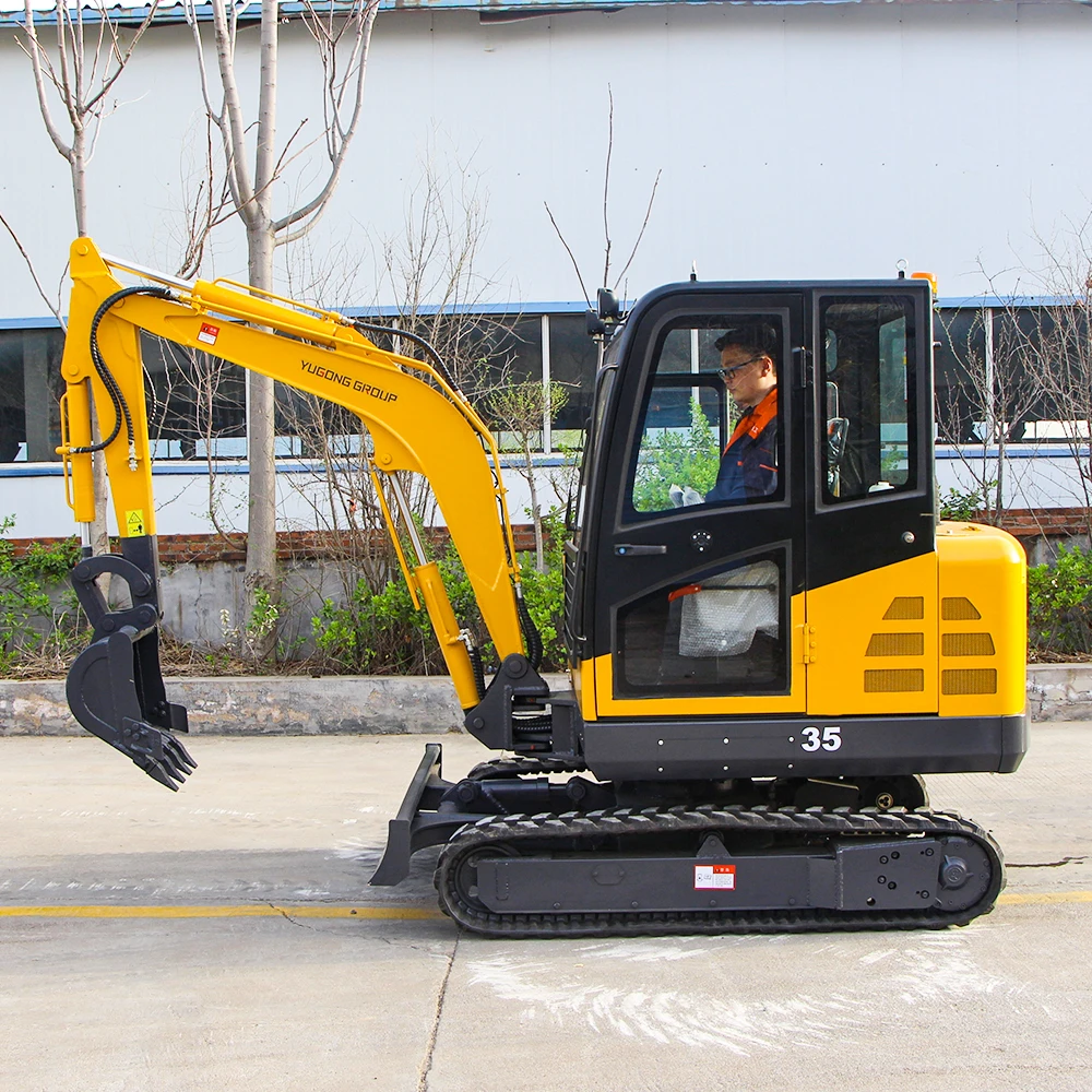 Miniexcavadora diésel modificada para requisitos particulares, excavadora pequeña sobre orugas de fábrica de 3,5 toneladas, con accesorios a la venta