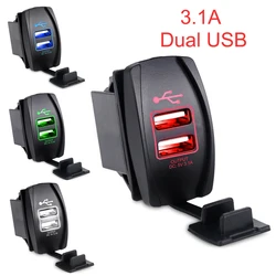 Universal Dual USB 12v Car Charger New 5V 3.1A 2 Port Mini Auto Charger Adapter For Car Motorcycle Electric Car ATV Boat