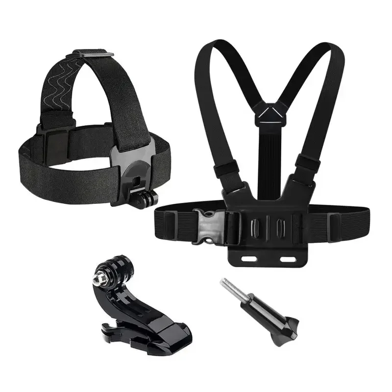 Chest Mount Harness & Head Strap for GoPro Hero 13-7 DJI Action 5 Pro 4 Insta360 X5/X4 Action Camera Accessories w/ J-hook Mount