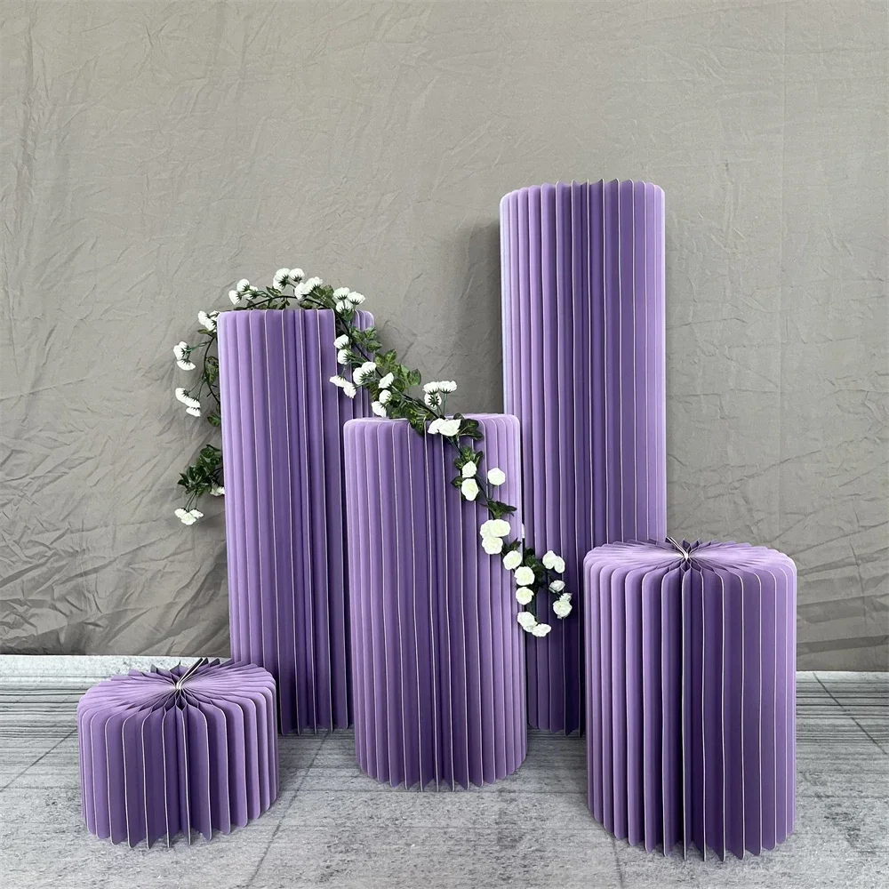 

Folding Paper Cylindrical Birthday Decoration Ornaments Background Party Wedding Decoration Dessert Table Cake Stand Baby Shower