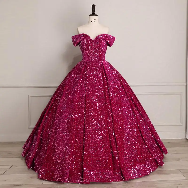 

Customized Luxury Evening Dresses For 2025 Women Ball Gown Off The Shoulder Formal Occasion Sequin Dress Party Formal Dresses