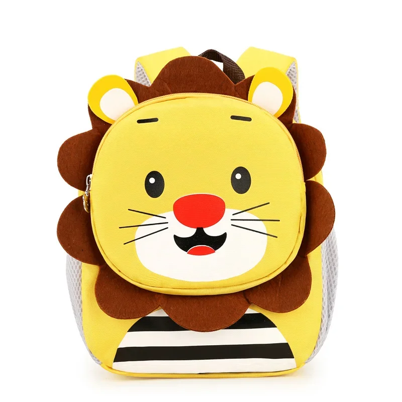 Kindergarten Backpack Boys 3D Cartoon Lion Schoolbag Girls Cute Little Rabbit Princess Bag Anti-lost Children\'s Small School Bag