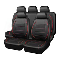 Universal Car Seat Covers, 9PCS PU Leather Front and Rear Seat Protectors, Full Set Auto Seat Covers, Front Seats Airbag Compati