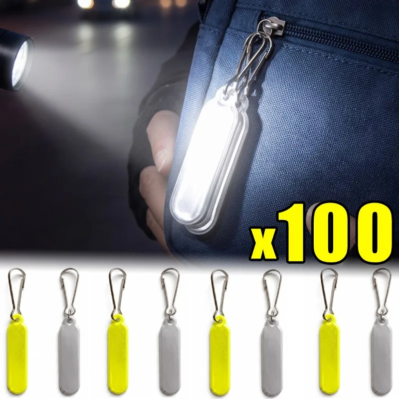 5/100pcs Reflective Safety Keychains High Visibility Tag for Sports Bag Coat Luggage Pendant Reflective Anti Lost Keyrigs Travel