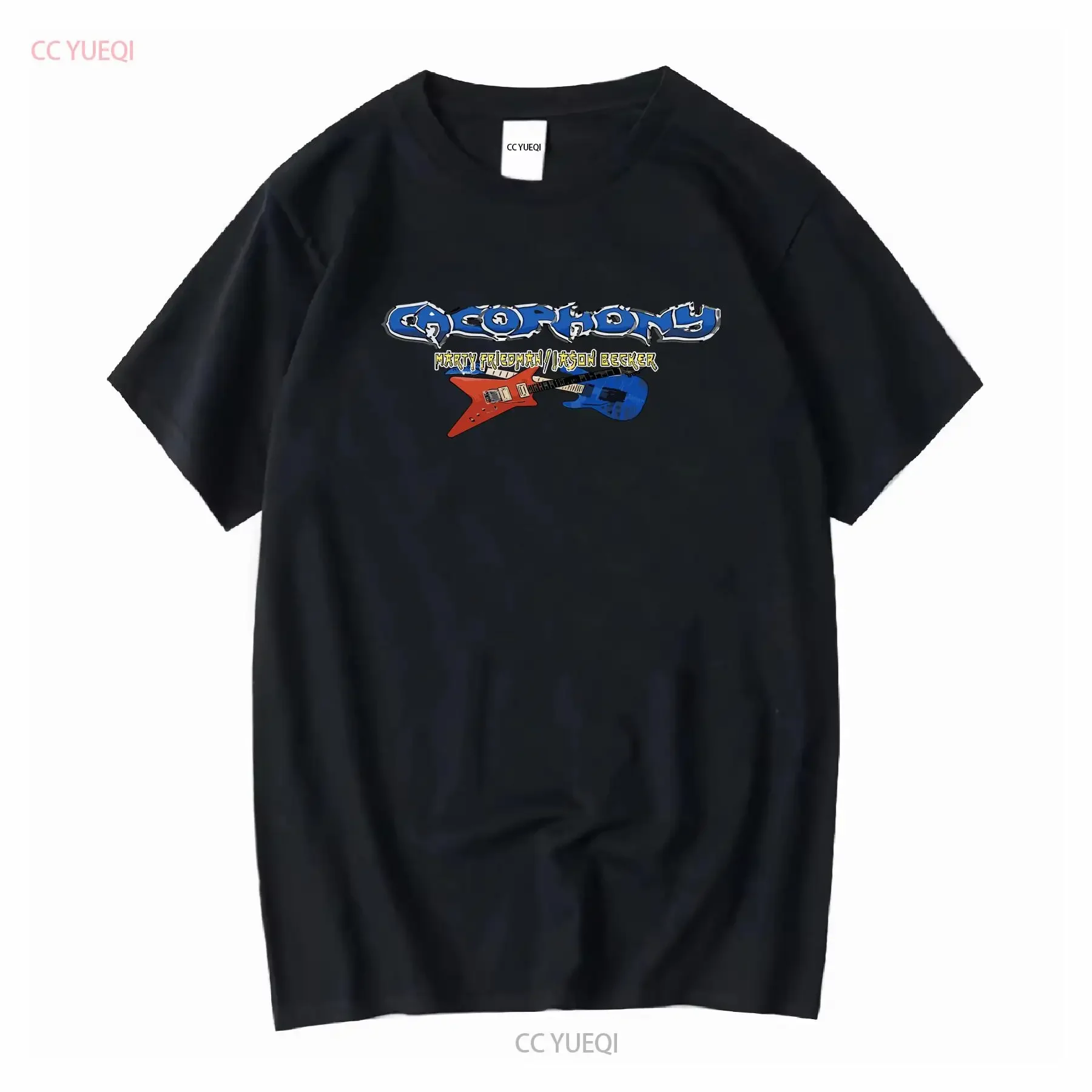 Cacophony Jason Becker Marty Friedman Rock Guitar T Shirt Black S 5XL H2022 vintage Washed Top For Everyday Wear Stylish