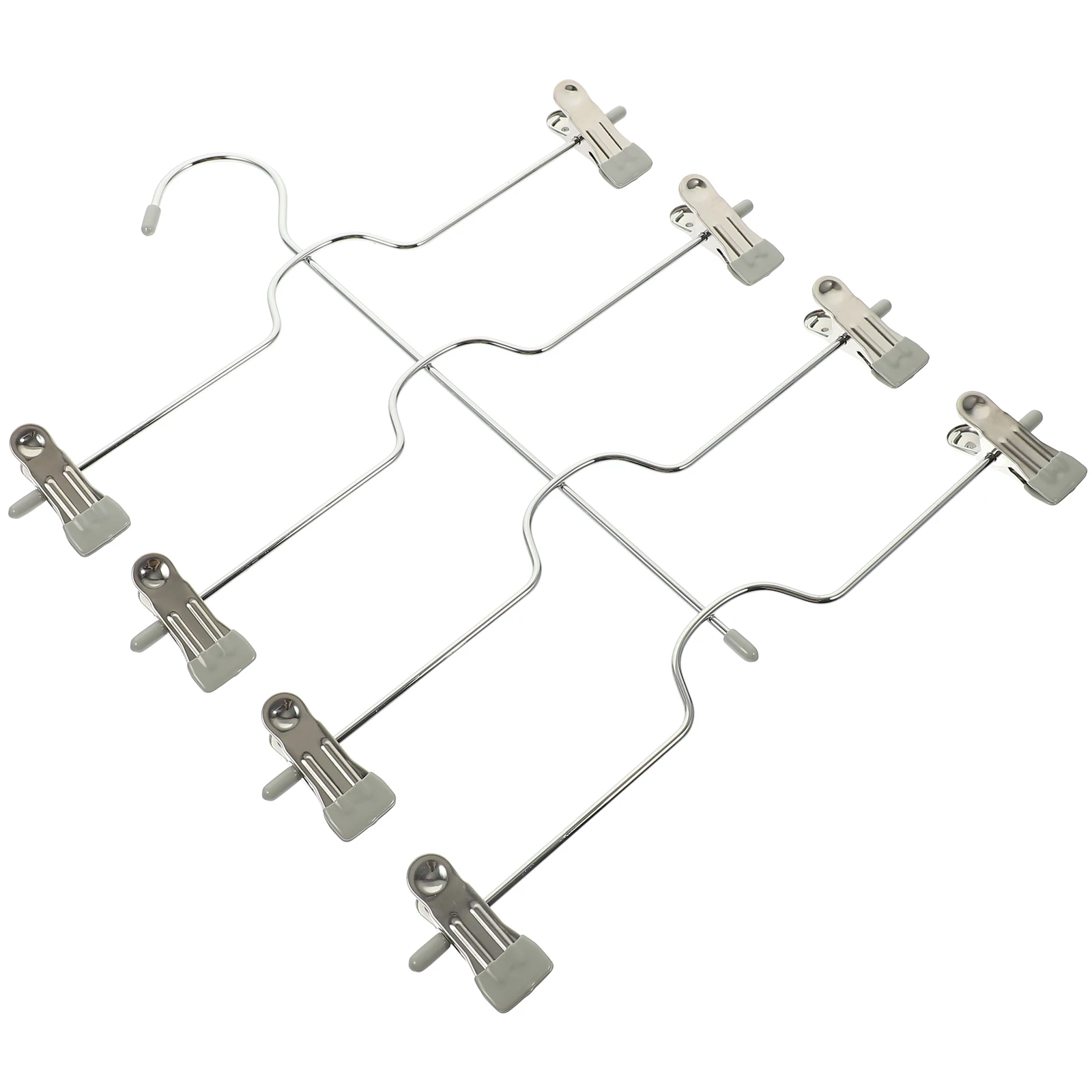 

Multi Layer Pant Hanger with Strong Metal Clips for Clothes Dormitory Chrome Finish Skirt Hangers No Deformation