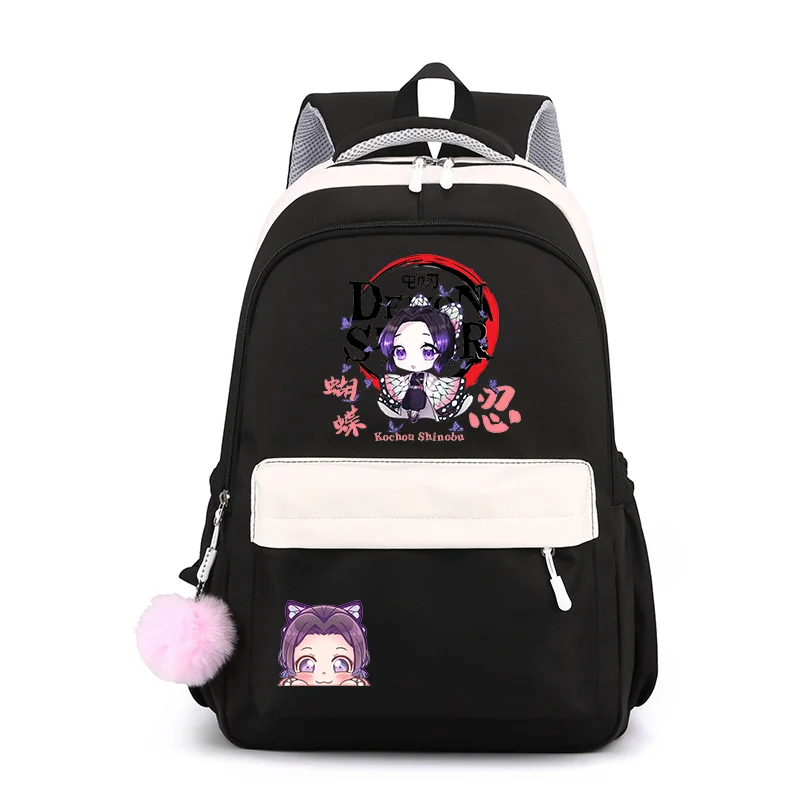 Kawaii kochou shinobu mochila novo adolescente anime mochila anime kochou shinobu padrão mochila bonito mochilas