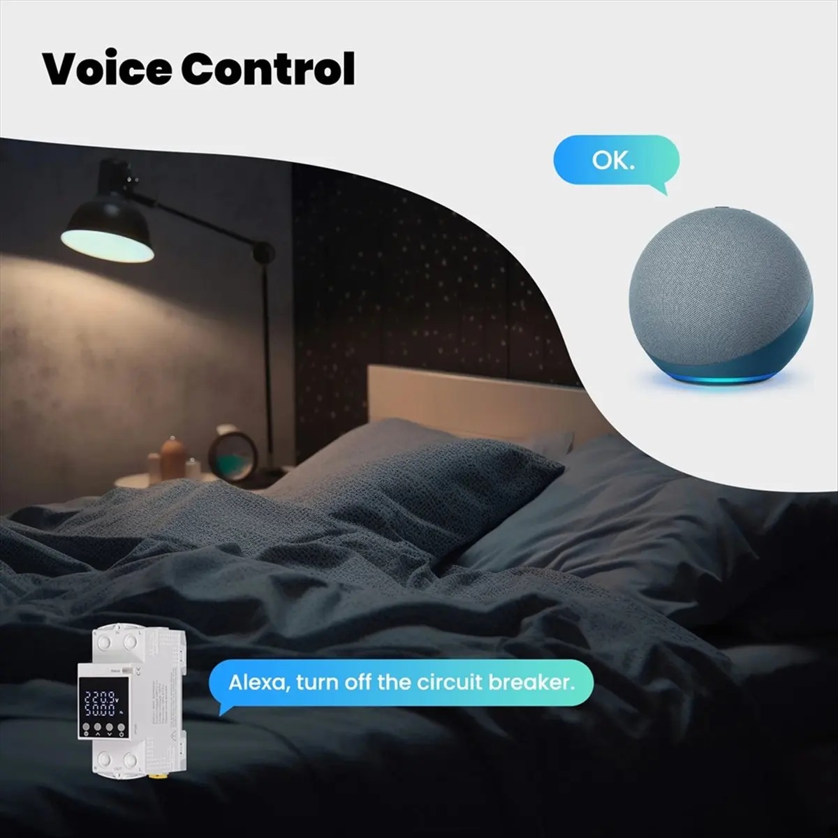 【~ New Y24A】Tuya WiFi Smart Circuit Breaker 80A-Alarm Threshold Set Electricity Monitor V0 Fireproof Retardant APP Control