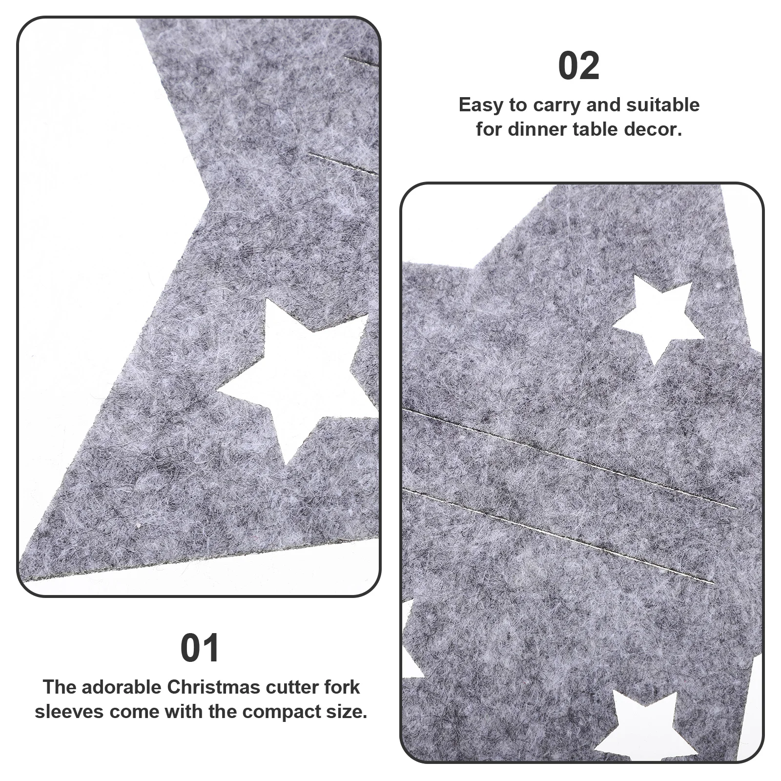 

12Pcs Xmas Cutlery Holders Felt Star Shape Silverware Bags Christmas Party Tableware Decoration Christmas Silverware Holder