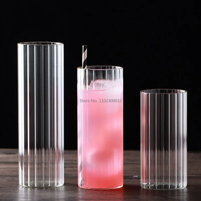 

1/2/4/6PCS Extended Long Drinking Cocktail Glass Colin Hypo Straight Crystal wine Glass Japanese Style Kawaii Juego De Tazas De