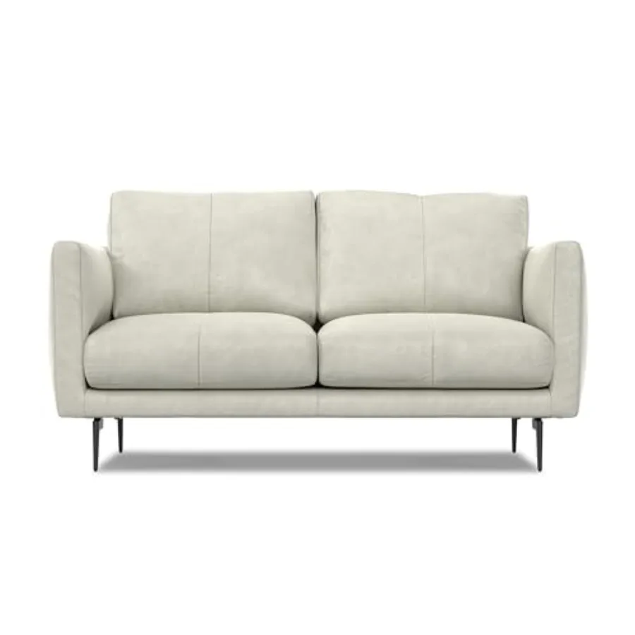 

Stevens Loveseat in Genuine Leather, Wide, Solid Wood Frame, Modern Compact Seating for Living Room or Apartment