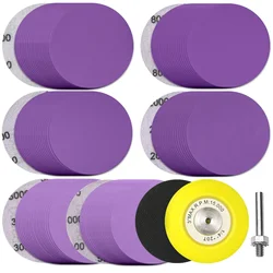 123Pcs 3 Inch Sanding Discs Hook and Loop Sandpaper 600 to 5000 Grits,1/4''Backing Pad, Soft Foam Buffing Pad for Wood Metal Car