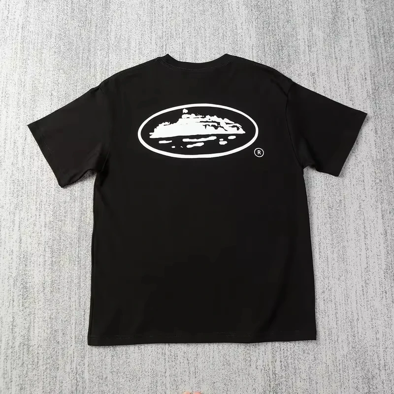 Small boat printed short-sleeved T-shirt, wide fit, round neck, breathable, half sleeve, casual, fashionable brand, summer 2026