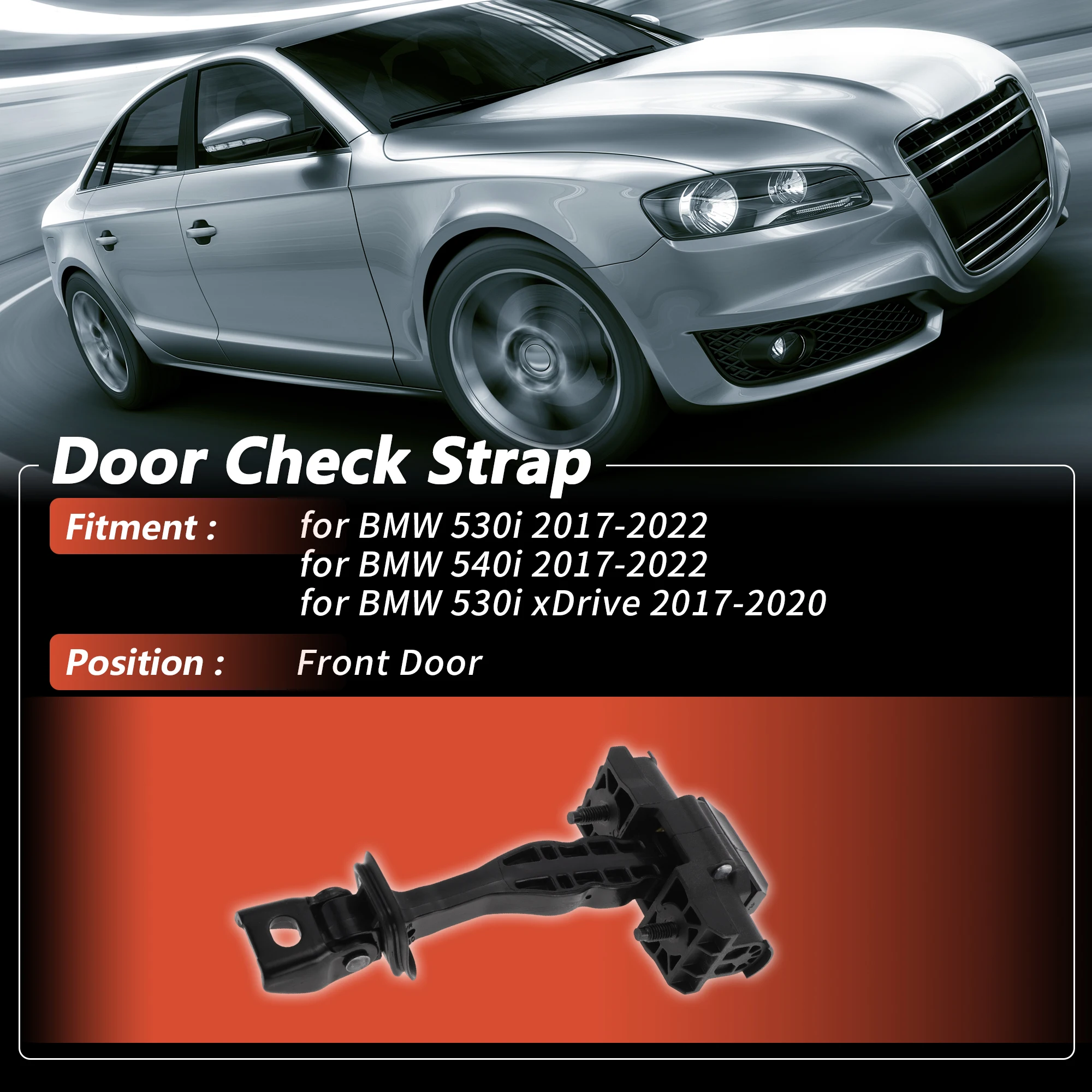 UXCELL No.51217341030 Front Door Door Check Strap for BMW 530i 2017-2022 1 pcs