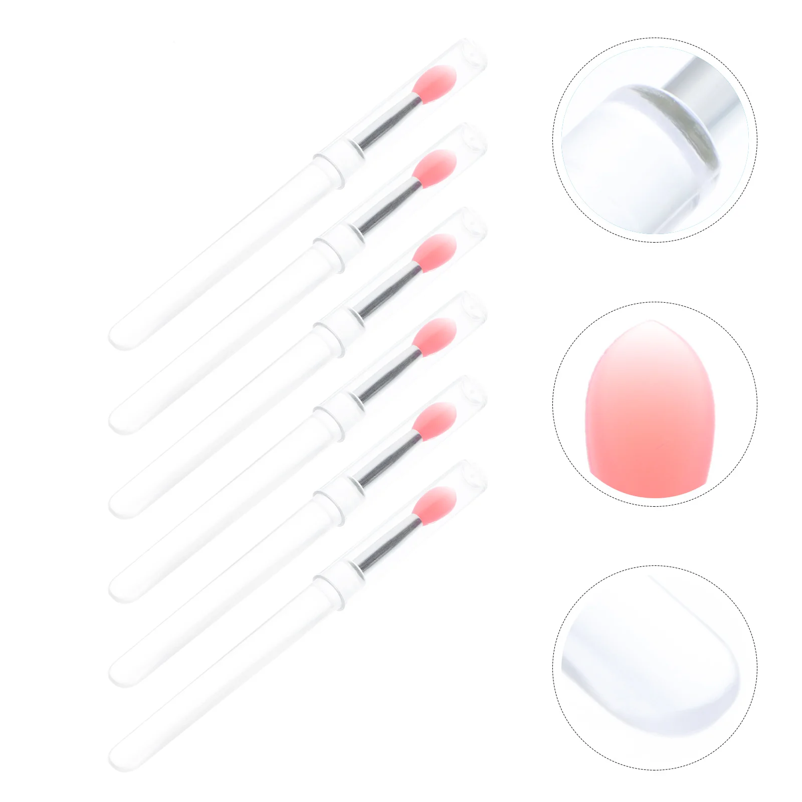 Aplicador de bálsamo labial de silicona, 6 uds., para maquillaje, sombra de ojos, máscara labial, juego de pinceles, aplicación uniforme regordeta