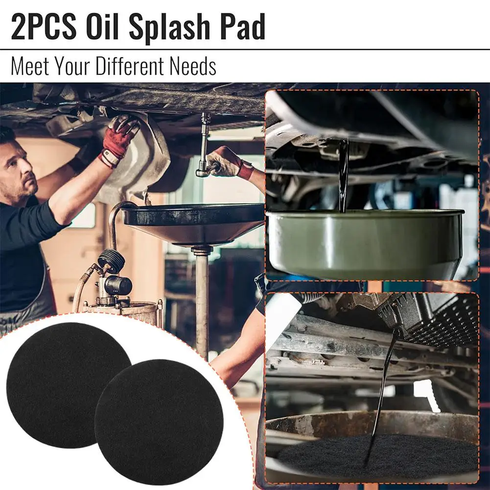 

38cm Oil Drain Splash Pad 2 Pcs No Splatter Sponge Porous Pan Pad Changing Pan Transmission Oil Drain Pad Round Car Oil