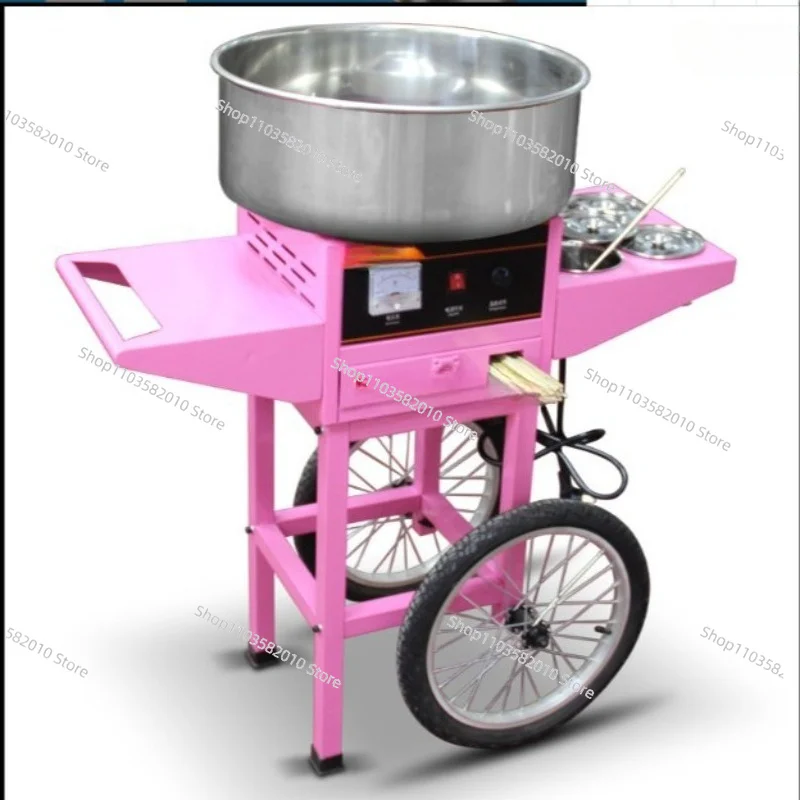 Small Commercial Cotton Candy Maker, Automatic Electric Floss Machine with Colorful Designs