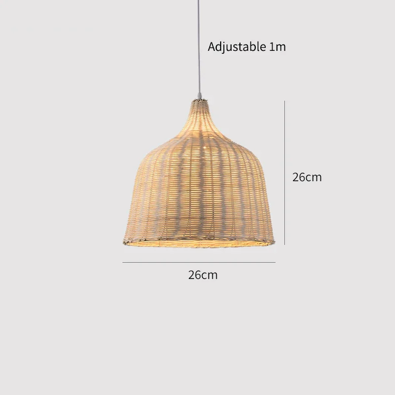 Imagem -06 - Bambu Tecelagem Candelabro Lâmpada Handmade Pendant Light Pendurado Luminárias Led de Teto Rattan Woven Clássica Home Bedroom Decors