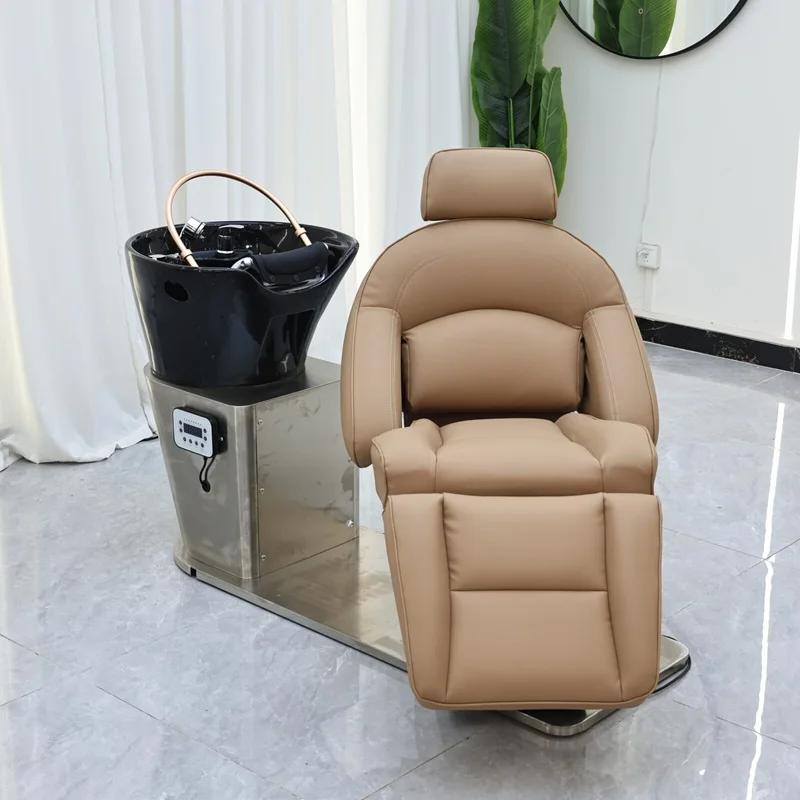 Wholesale Durable Adjustable High-density Sponge Auto Folding Shampoo Chair Shampoo Bowl Electric Salon Wash Shampoo Bed