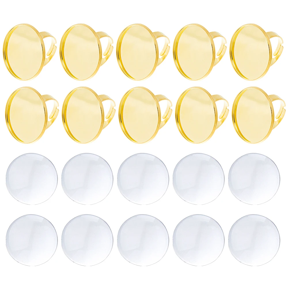 Ring Blank Adjustable - 10 Pezzi Base per Anelli Rotondi