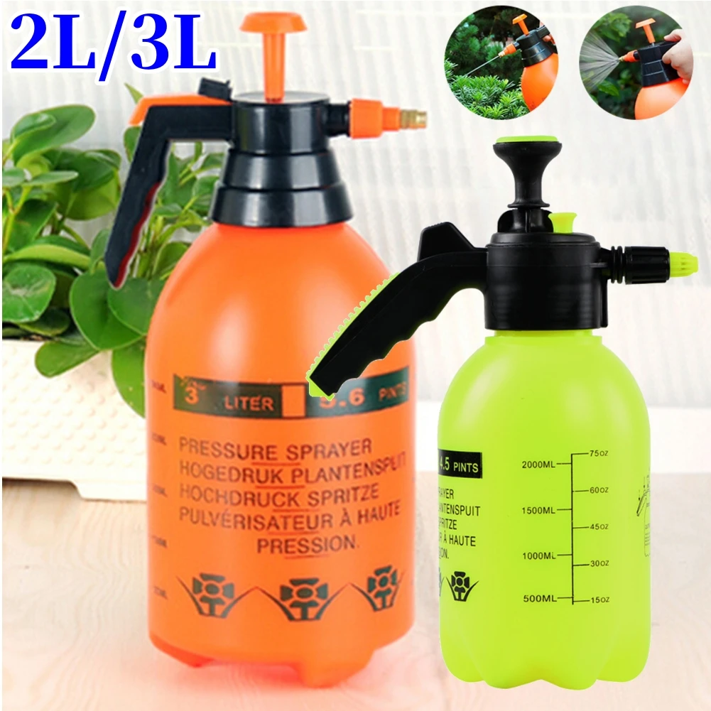 Pulverizador de agua a presión manual de 2/3L, pulverizador portátil ajustable para jardín, botella pulverizadora de desinfección, aspersor de plantas, Spray para lavado de coches Wa
