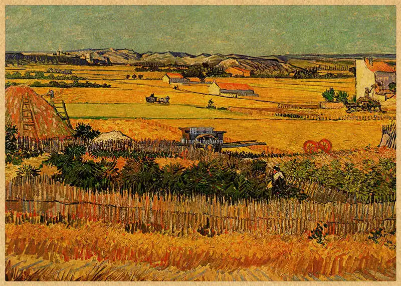 A Collection of Van Gogh Works /Vinci/Kraft Paper Print Painting Posters Wall Pictures for Living