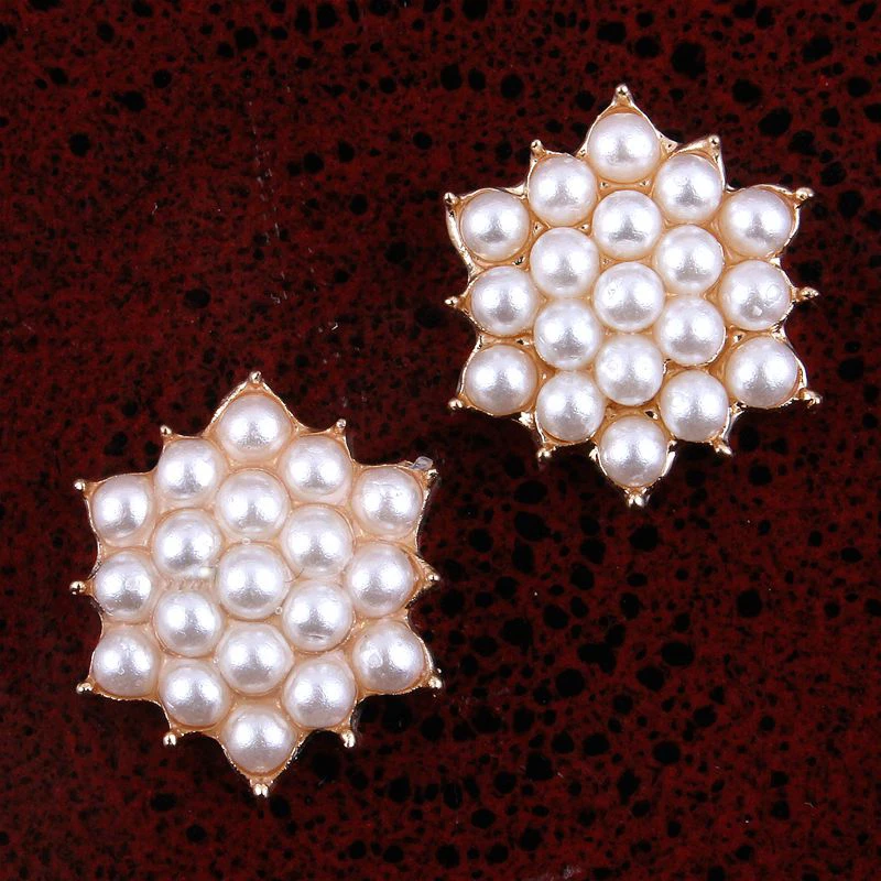 

200 шт./лот, 18 мм, 2 цвета, блестящие металлические пуговицы для рукоделия, миниатюрные, яркие, фигурные, с полным жемчужным покрытием, плоские, для детских аксессуаров для волос