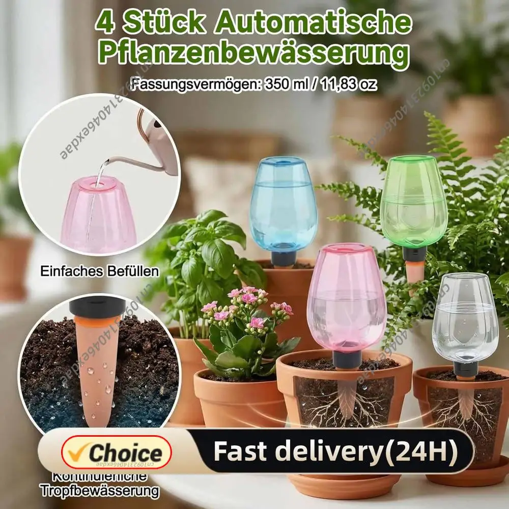 1/4pcs Plant Self Watering Globes Automatic Plant Watering Device 350ml Transparent Watering Bulbs for Indoor/Outdoor Plants
